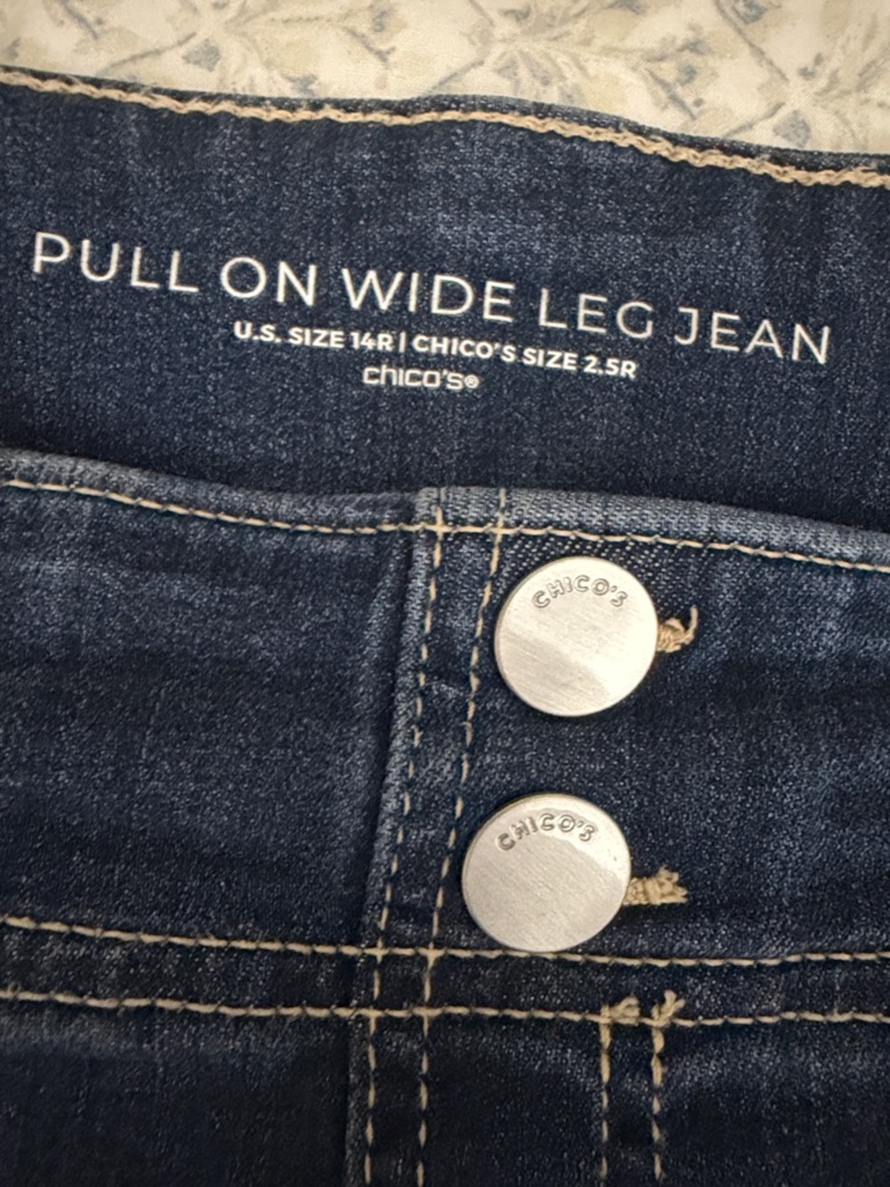 Chico’s Pull-On High-Rise Wide-Leg Jeans in Alora Indigo Dark Blue $119.50 - Picture 9 of 15